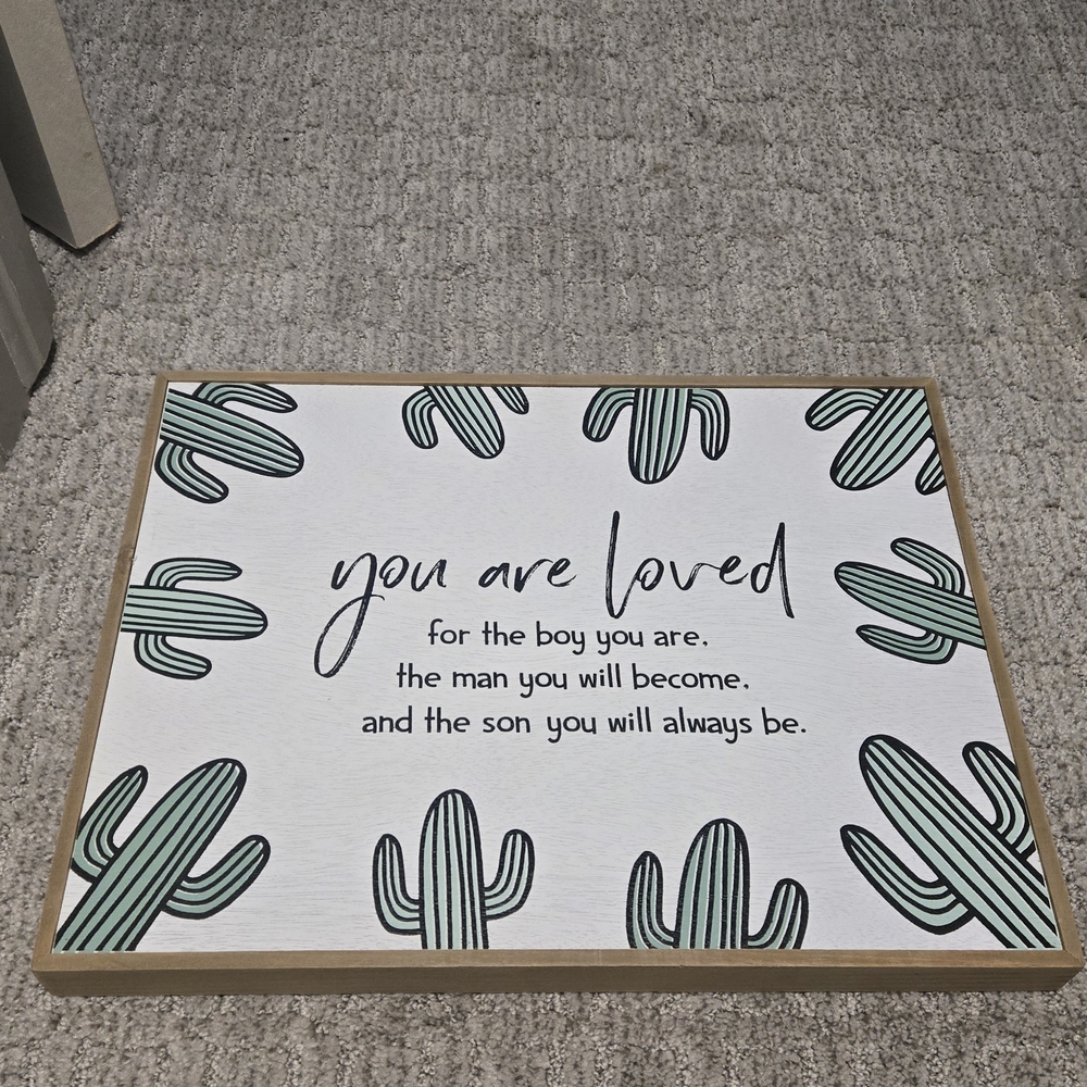 Hobby Lobby Cactus Wall Art - Green and White